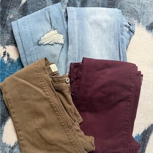 4 pairs - Lucky Brand, Express, and Loft Blue and Purple Jeans Collection